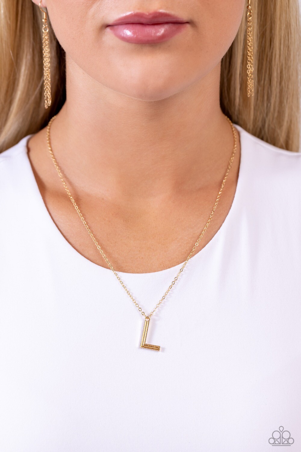 Leave Your Initials - Gold - L Necklacee