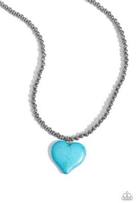 Picturesque Pairing - Blue Heart Necklace