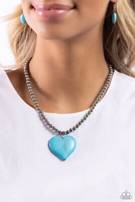 Picturesque Pairing - Blue Heart Necklace