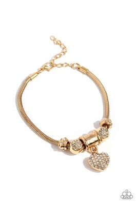 Suitor Sequence - Gold Rhinestone Bracelet