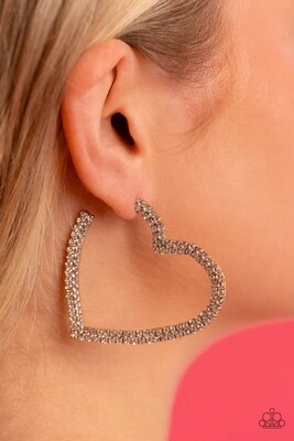 Sweetheart Sequence - Gold Rhinestone Hoop Earrings