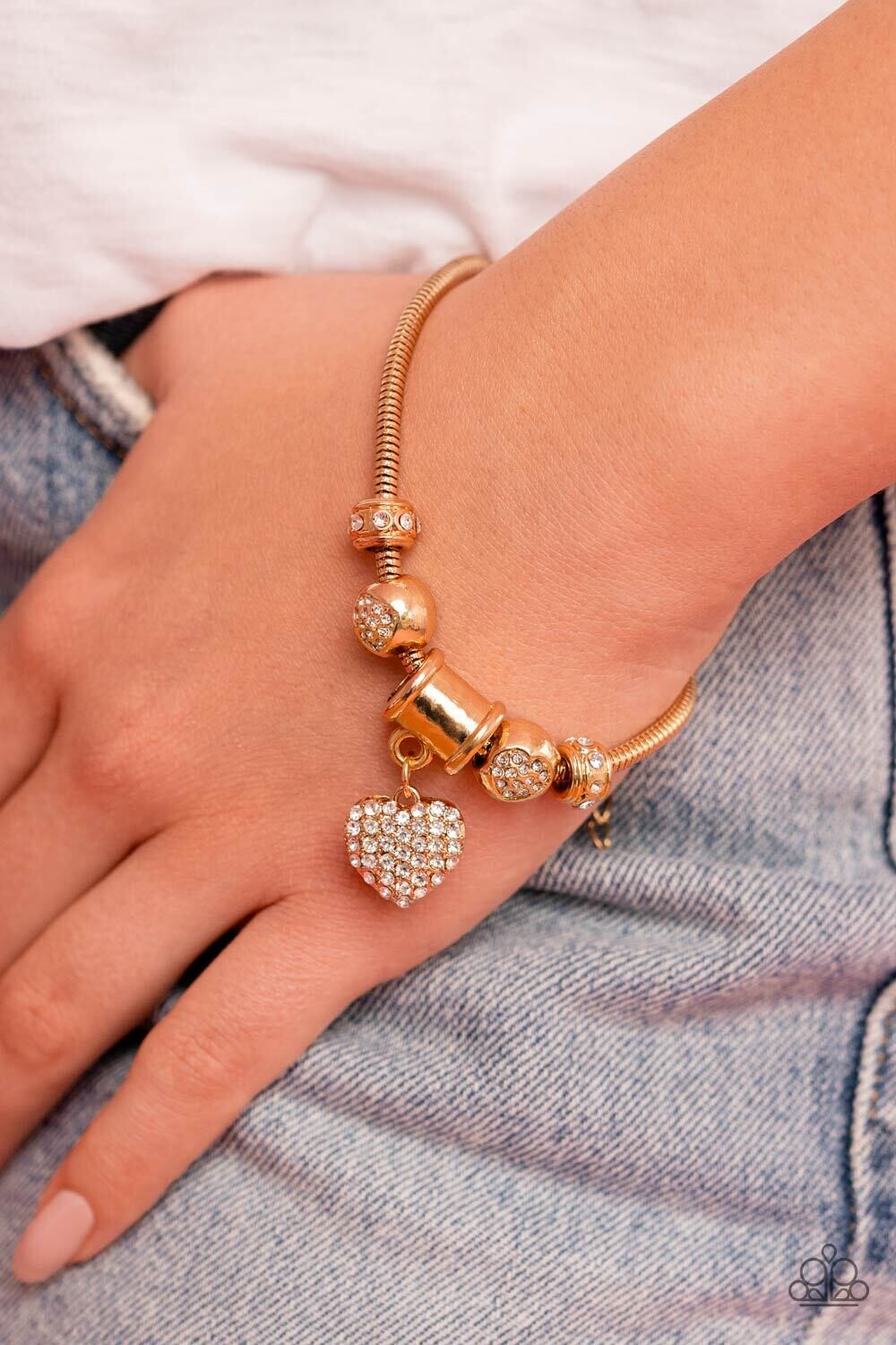 Suitor Sequence - Gold Rhinestone Bracelet