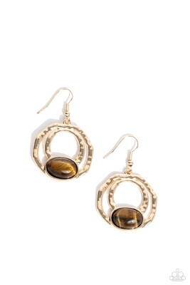 Terrestrial Retreat - Brown Gold Earring