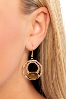 Terrestrial Retreat - Brown Gold Earring