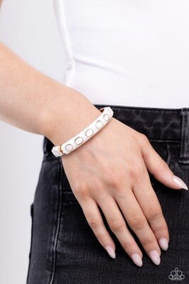 Delightful Diversion - White/Gold Bracelet