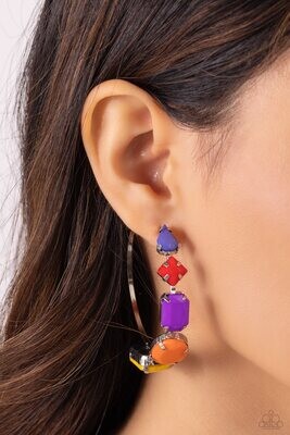 Geometric Gamer - Multi Hoop Earring