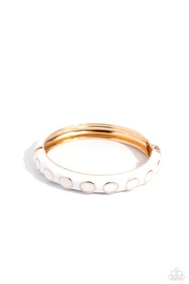 Delightful Diversion - White/Gold Bracelet