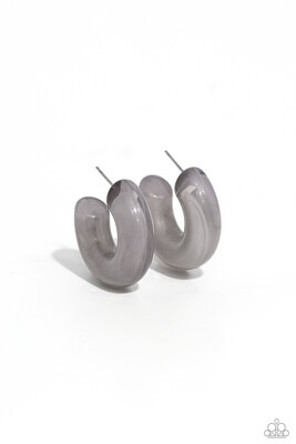 Acrylic Acclaim - Silver/Gray Earring