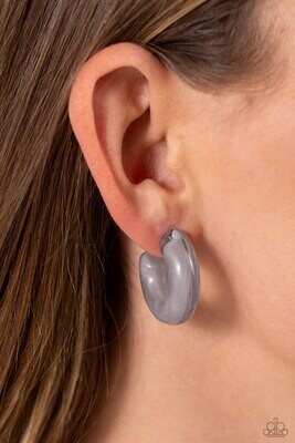 Acrylic Acclaim - Silver/Gray Earring