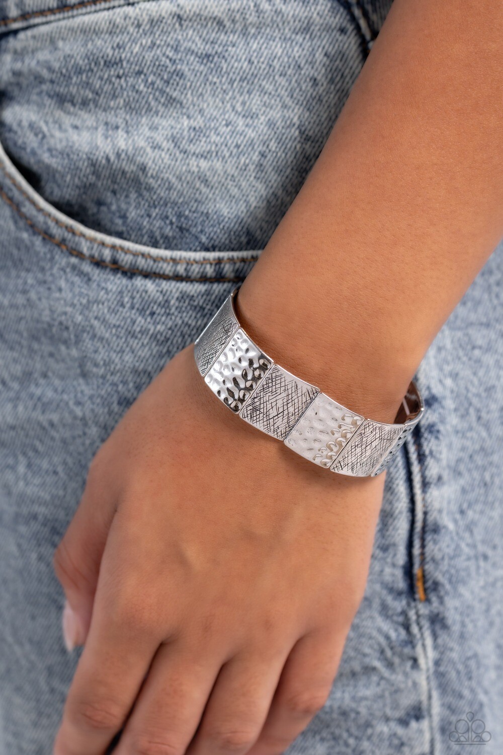 Textured Traveler - Silver Bracelet