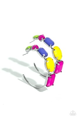 Geometric Gamer - Pink Multi Earring
