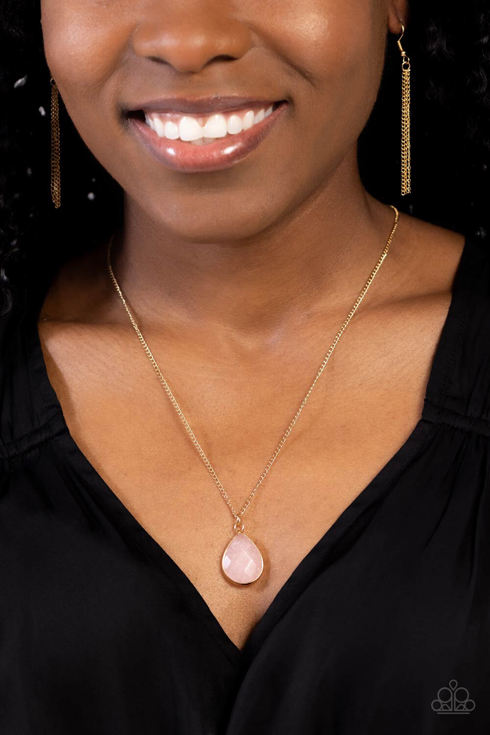 Sparkling Stones - Pink/Gold Necklace