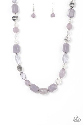 Nautical Sunset - Silver/Gray Necklace