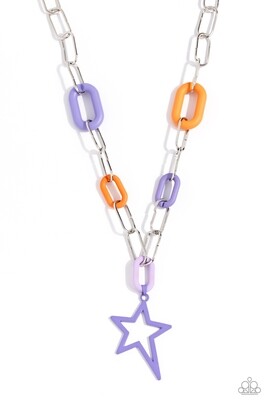 Stargazing Show - Purple/Orange Necklace