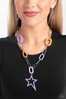 Stargazing Show - Purple/Orange Necklace