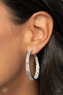 GLITZY By Association -White Blockbuster Earring
