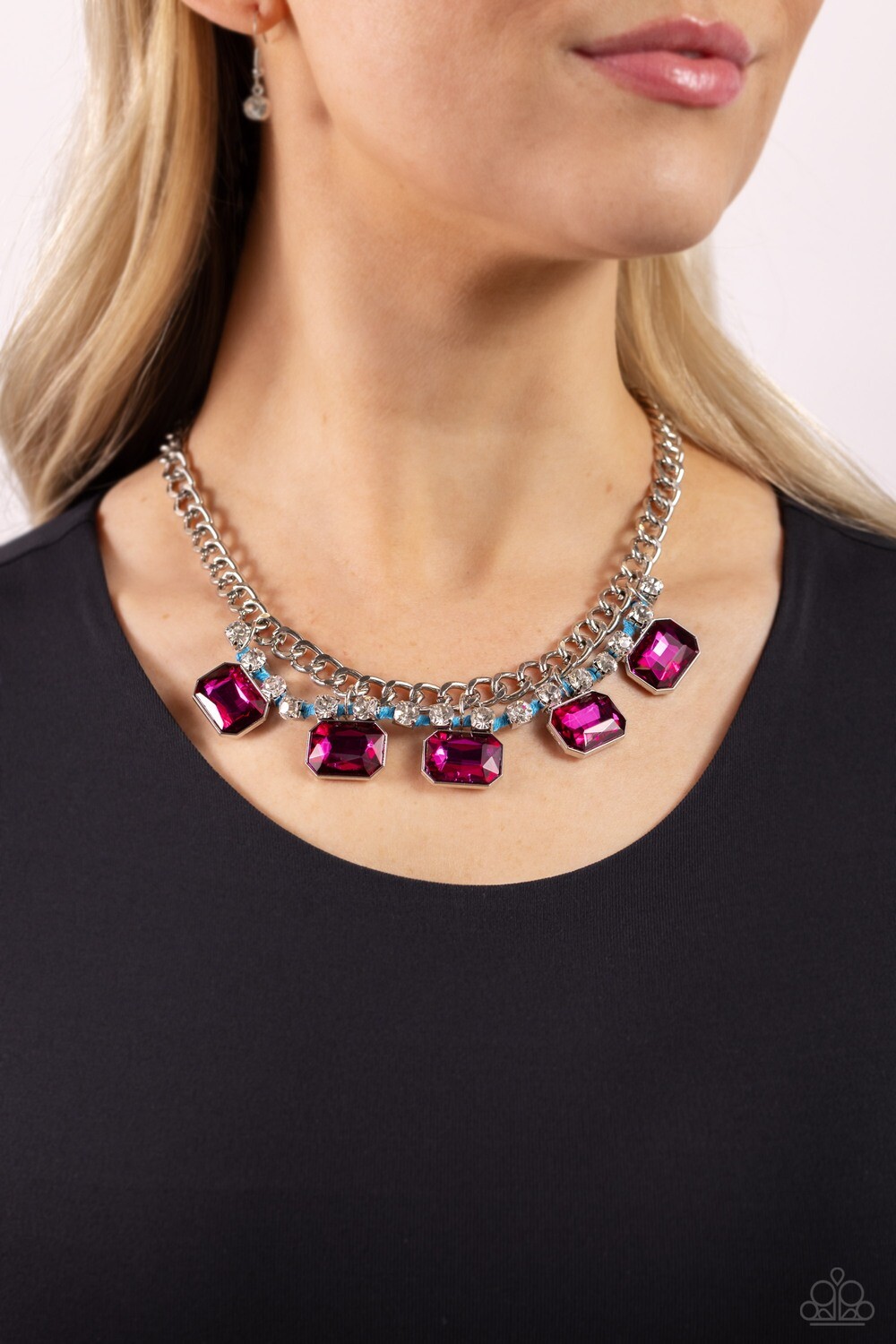 WEAVING Wonder - Blue/Fuschia Necklace