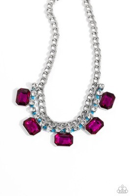 WEAVING Wonder - Blue/Fuschia Necklace