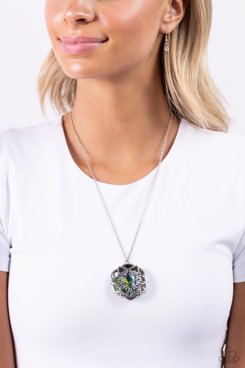 Flowering Fantasy - Green/Blue Necklace