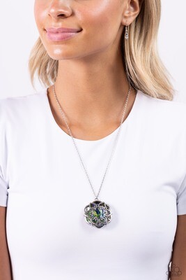 Flowering Fantasy - Green/Blue Necklace