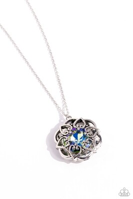 Flowering Fantasy - Green/Blue Necklace