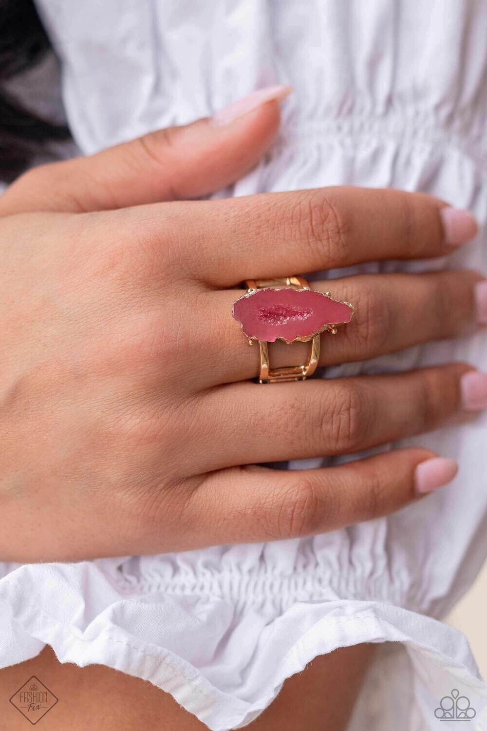 Mineral Masterpiece - Pink/Gold Ring