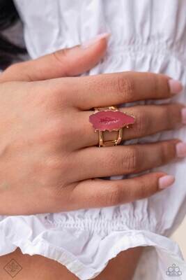 Mineral Masterpiece - Pink/Gold Ring