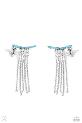 Fault Line Fringe - Blue Post Earring