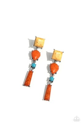Saharan Sabbatical - Orange Post Earring