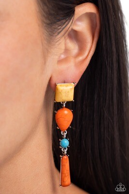 Saharan Sabbatical - Orange Post Earring