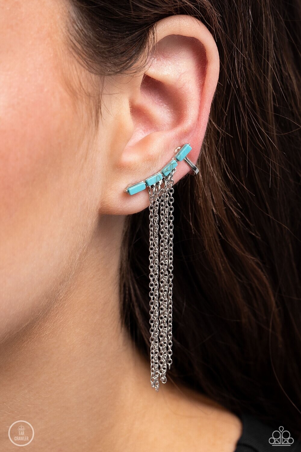 Fault Line Fringe - Blue Post Earring