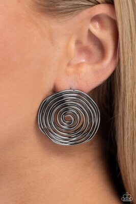COIL Over - Black Earring