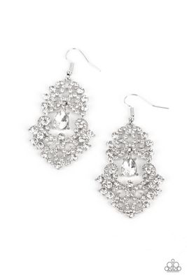 Sociable Sparkle - White Earring