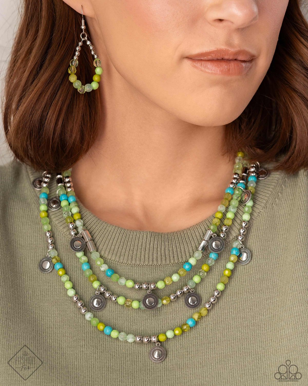 Piquant Pattern - Green FF Necklace