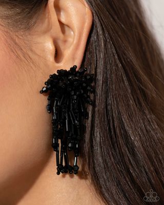 Congratulatory Charm - Black Earring