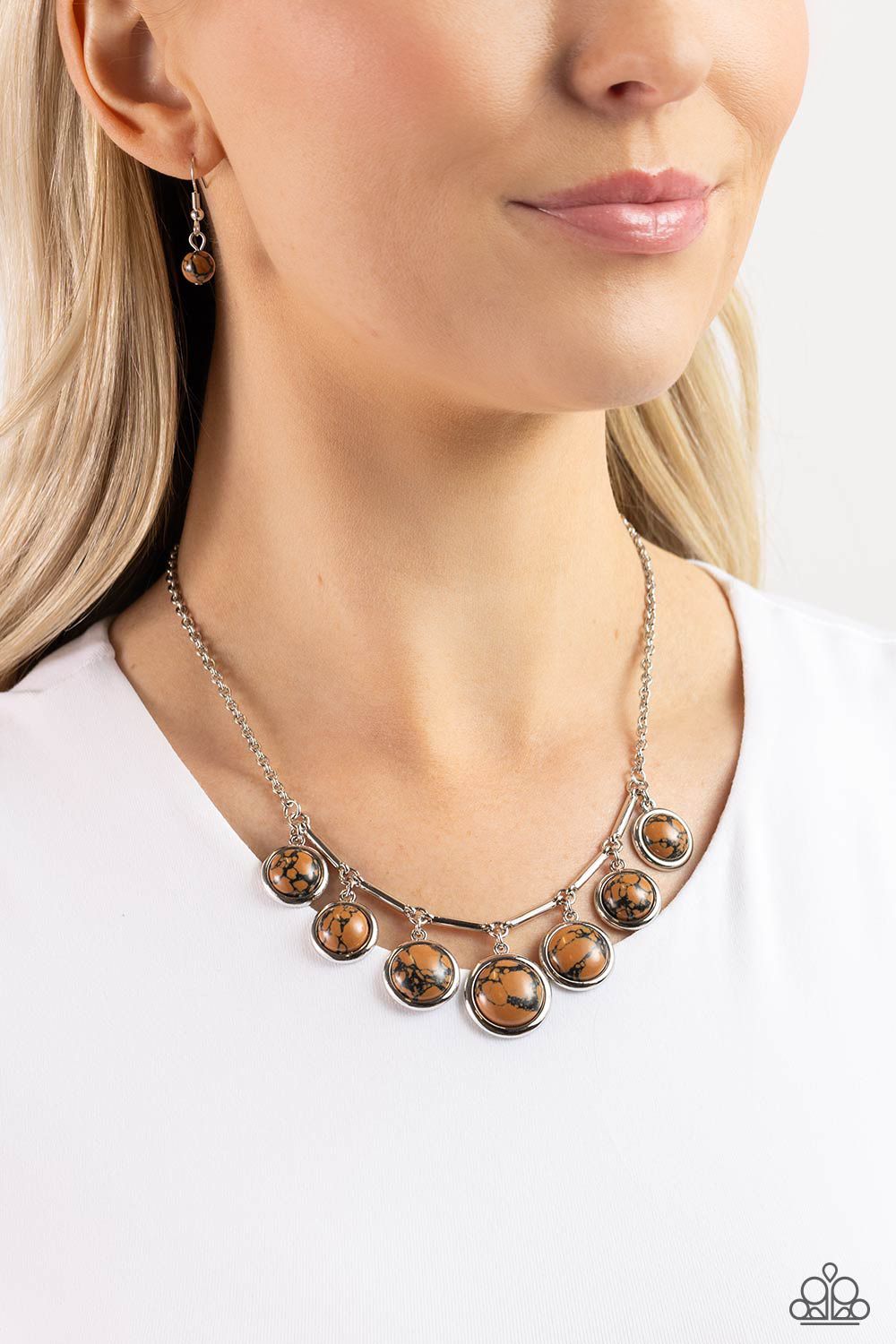Rustic Recognition - Brown/Black Necklace