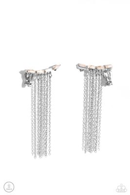 Fault Line Fringe - White Earring