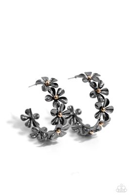 Floral Flamenco - Black/Gold Earring