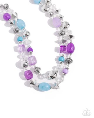 Playful Past - Purple Necklace