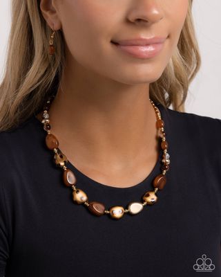 Spotted Safari - Brown Gold/Necklace