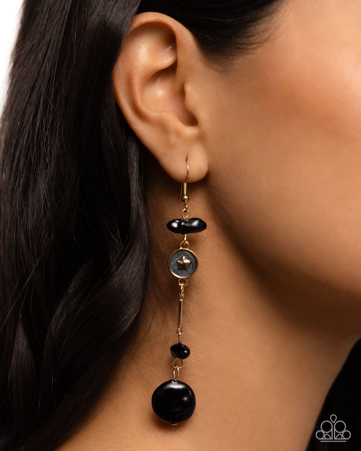 Blissful Balance - Black/Gold Earring