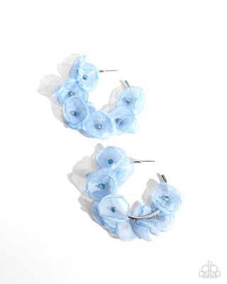 Petaled Pageant - Blue Hoop Earrings