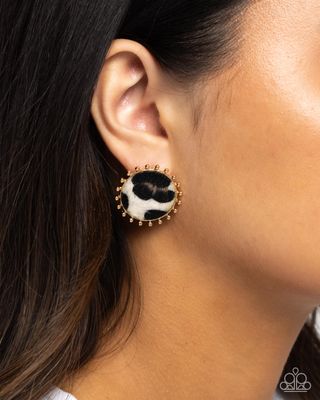 Cowhide Couture - Brown Earring