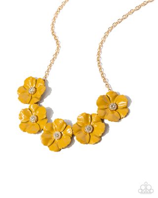 Floral Favor - Yellow/Gold Necklace