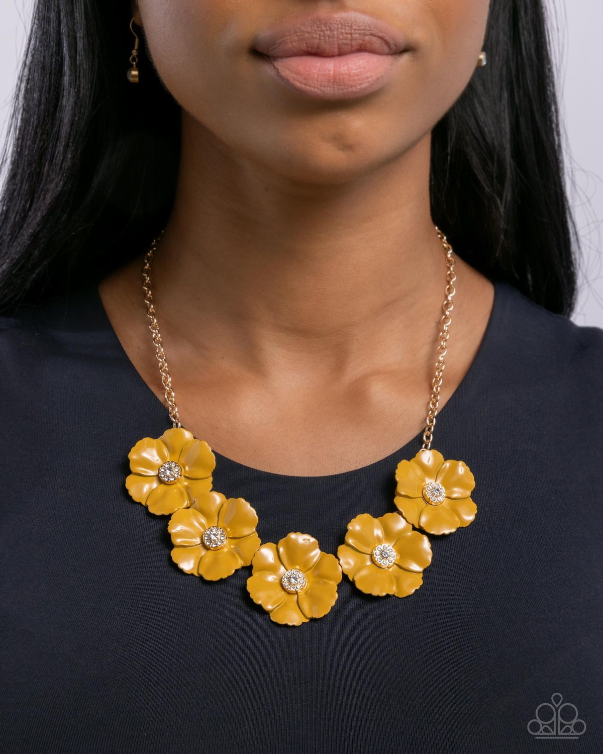 Floral Favor - Yellow/Gold Necklace