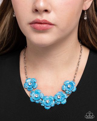 Flower Chain - Blue Necklace