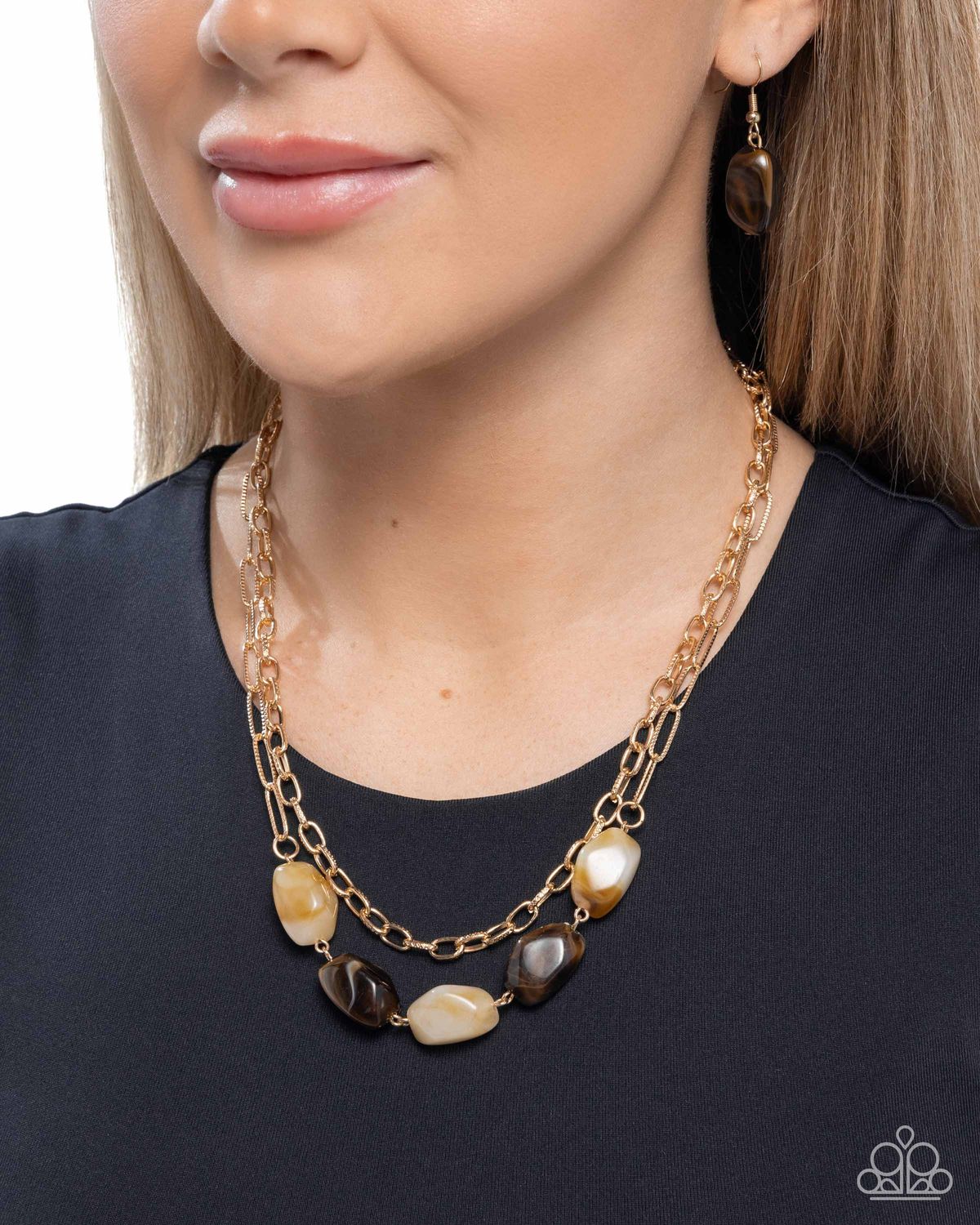 Adorable Acrylics - Brown Necklace