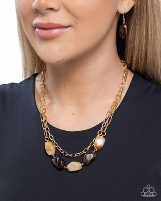 Adorable Acrylics - Brown Necklace