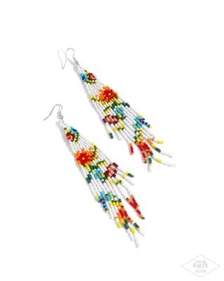 Beaded Gardens - White Earring