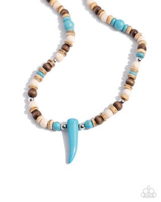 Pointed Patchwork - Blue Necklace